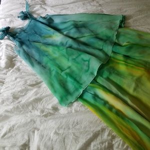 Watercolors yellow green blue lyrical dance set M